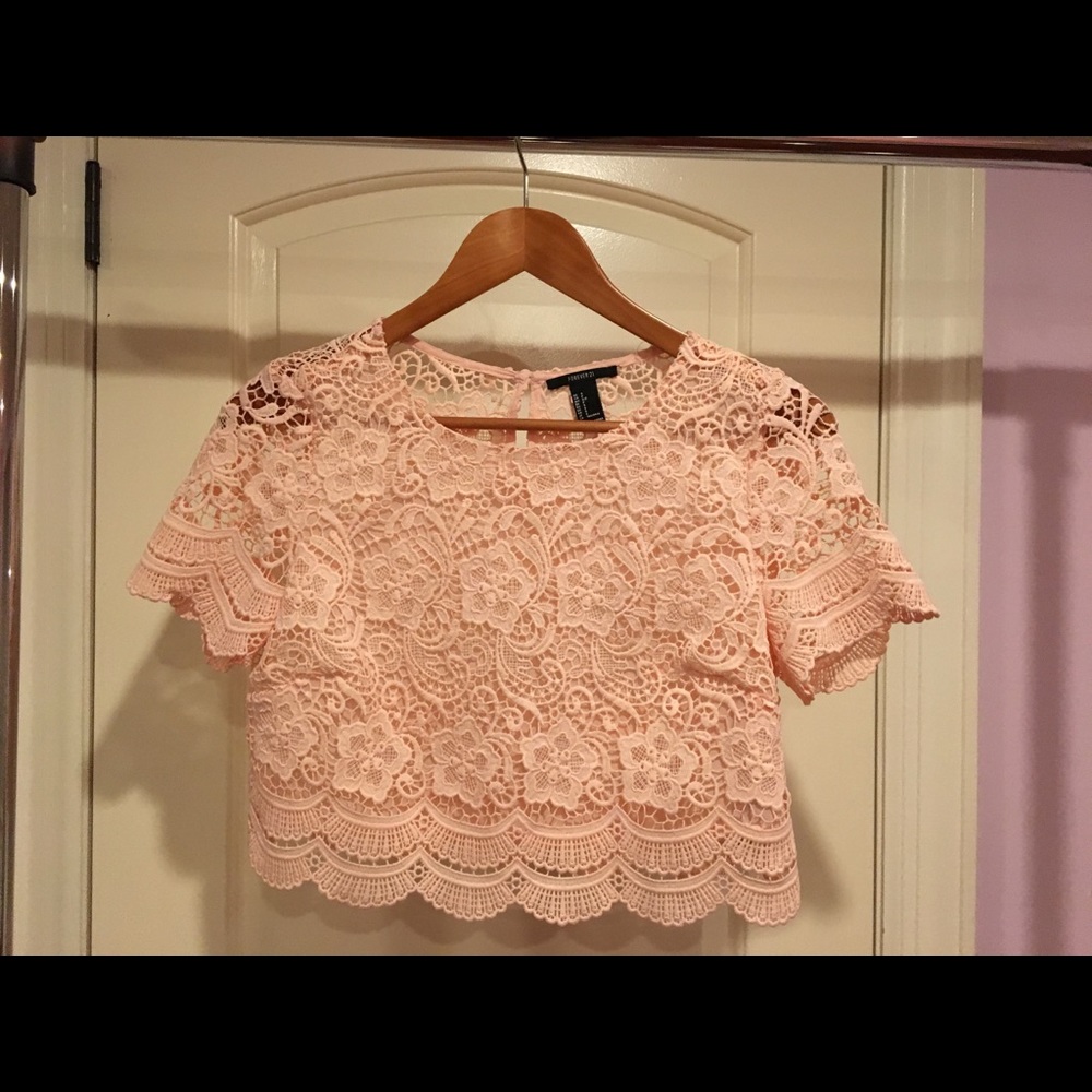 Pink lace crop top(unworn)
